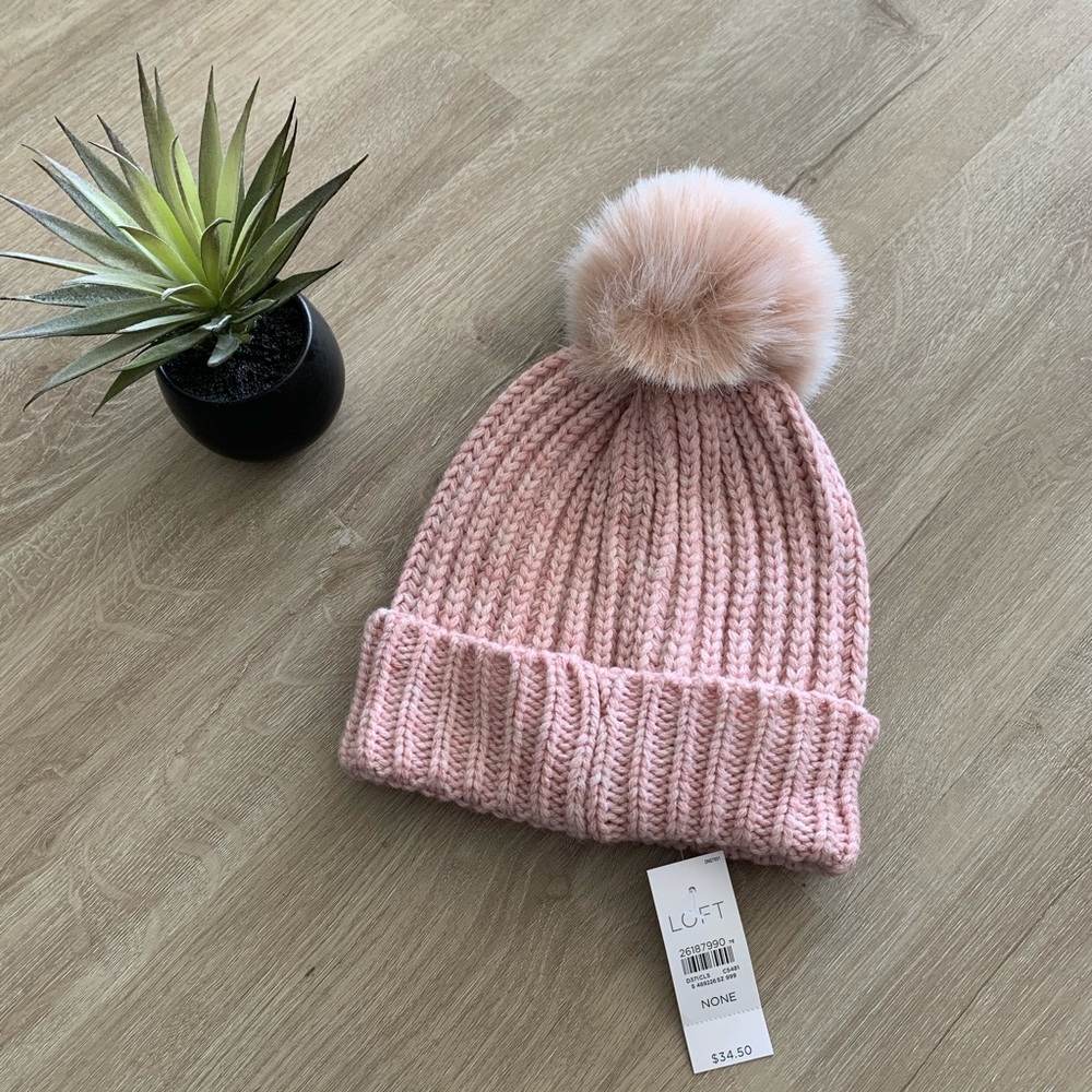 Light Pink Pom Beanie